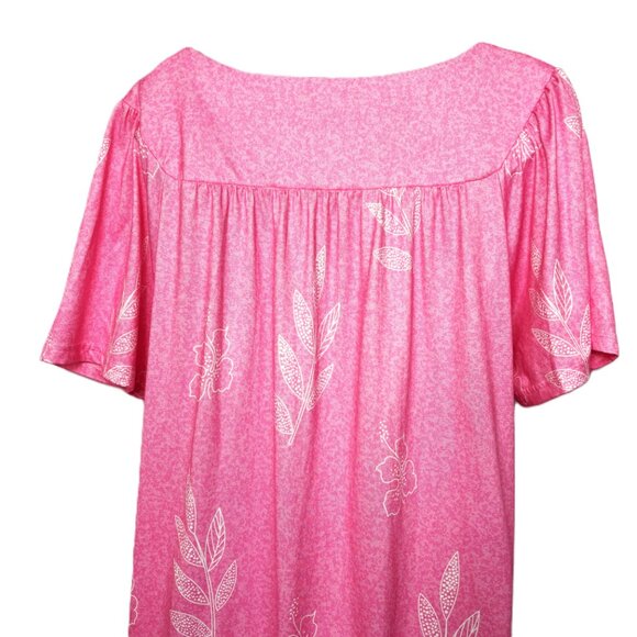 Hawaiian Style Pink Floral MuMu Dress Robe UDFORSK XL EUC - Picture 6 of 10